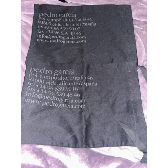 Pedro Garcia Dust Bags Set of 2 Shoe Storage Travel Bags Black - Picture 1 of 1